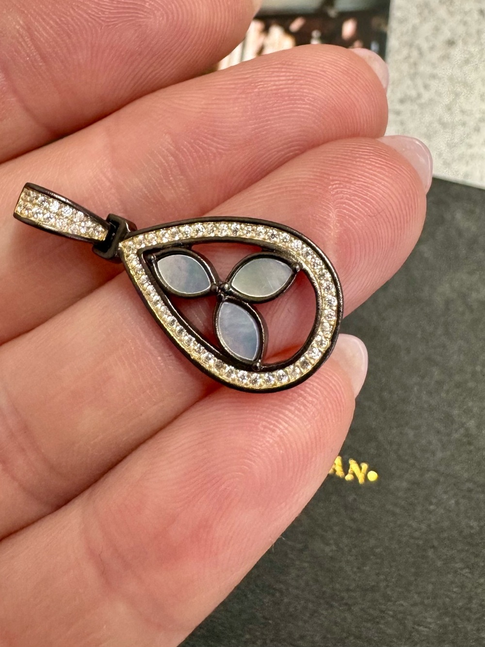 Freida Rothman MOTHER OF PEARL PETAL TEARDROP CHARM - Picture 8 of 10